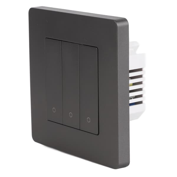 3-vägs smart kontrollpanel APP-tidsinställning Intelligent omkopplarpanel Rebound-typ AC100‑240V Grå