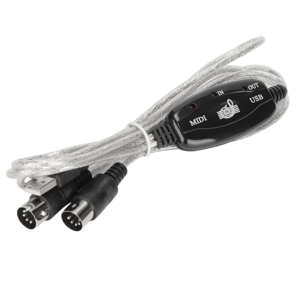 MIDI til USB-kabel ca. 2,2 yards langt 16 kanaler USB PC-interface LED strøm indgang udgangsindikator USB MIDI-kabel