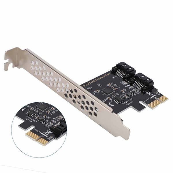 PCI-E-kortit PCI Express–SATA 3.0 2-porttiset SATA III 6Gbps -laajennussovitinkortit