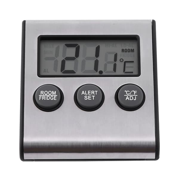 Digital LCD-termometer til køleskab, fryserum med magnetisk bagside og stativ