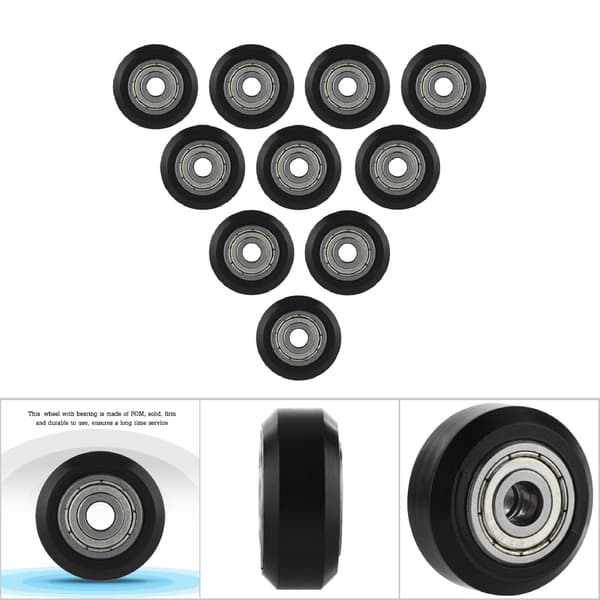 10 stk. CNC-hjulskive POM med lejer 5 mm boring til 3D-printer (L)