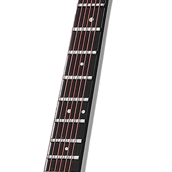Mini elektrisk basgitarr modell vit med stativ för dockhus heminredning