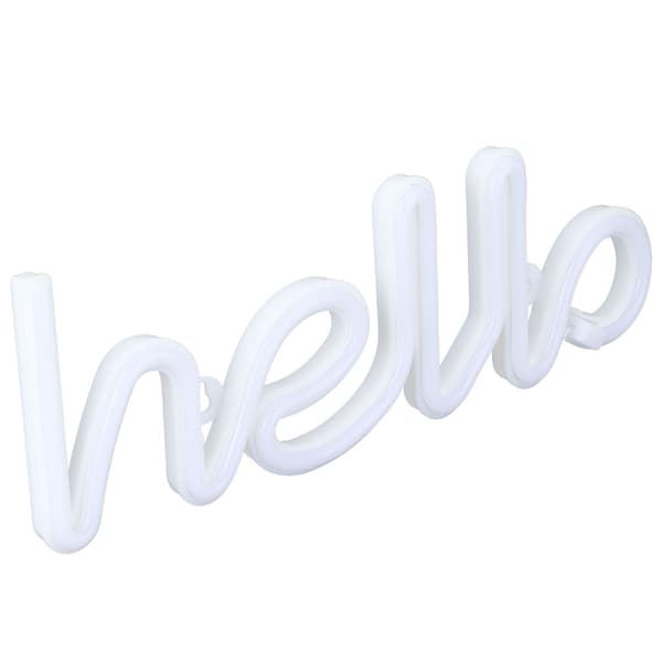 Lila LED Neonskylt \"Hello\" Bokstäver Väggdekor för Bröllopsfest USB Batteridriven