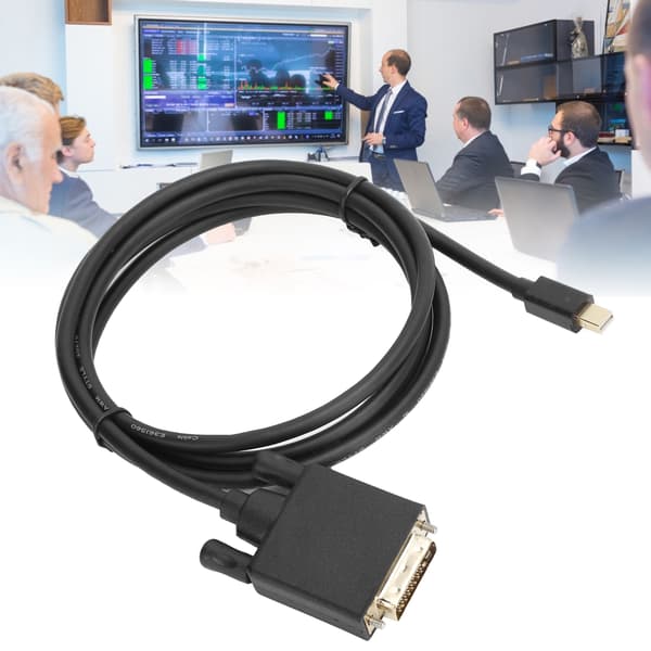 Mini DP til DVI-kabeladapter Kobberleder 4K 1080P med ABS-hus 1,8m/5,9ft