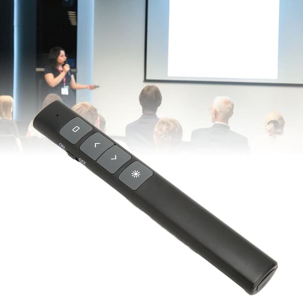 Presentationsklicker 2.4G RF-chip ABS Silikonknappar Bärbar Plug and Play Trådlös Presentatörsfjärrkontroll för kontor
