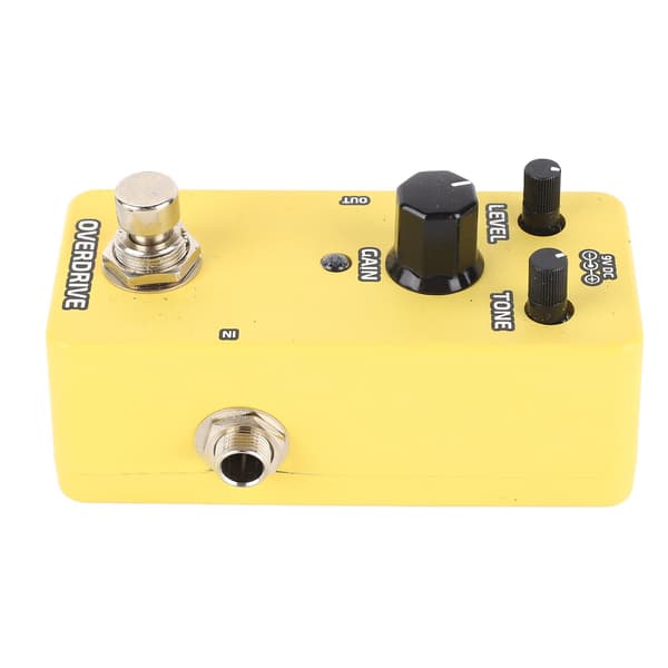 Elgitarr Effektpedal Enkel Block Mini Modulationsförstärkarsimulering Pedal Gul Overdrive