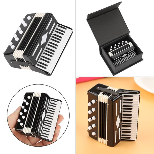 Mini dragspelsfigur skrivbordsdekorativt instrumentmodell hemkontorspresent