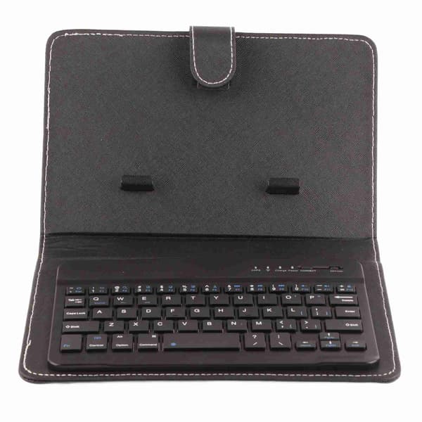 Universal trådløst Bluetooth-tastatur flip-etui med stativ til iOS/Android-telefoner, sort