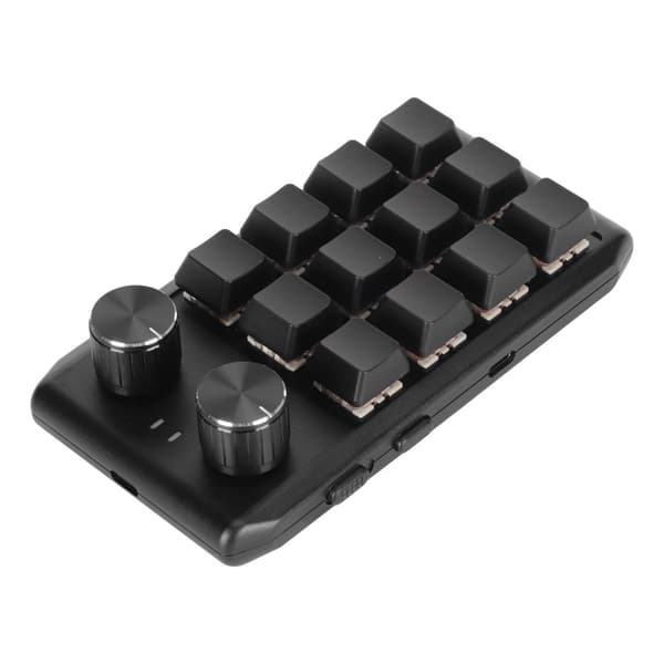 Mini anpassad knappsats 12 mekaniska tangenter 2 rattar programmerbar röd switch programmering makroknappsats för PC-spel multimedia trådlös BT
