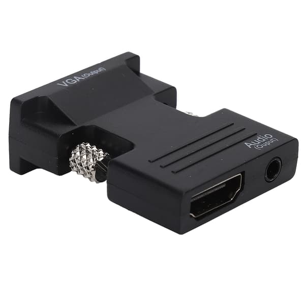 High Definition Multimedia Interface til VGA-konverter hun til han HD-lydkabeladapter sort