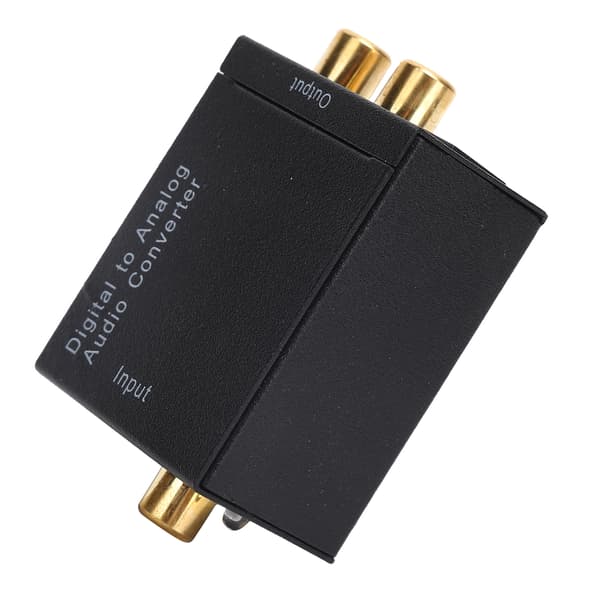 Digital til Analog Audio Konverter USB Sort Aluminiumslegering Adapter DC 5V 1A