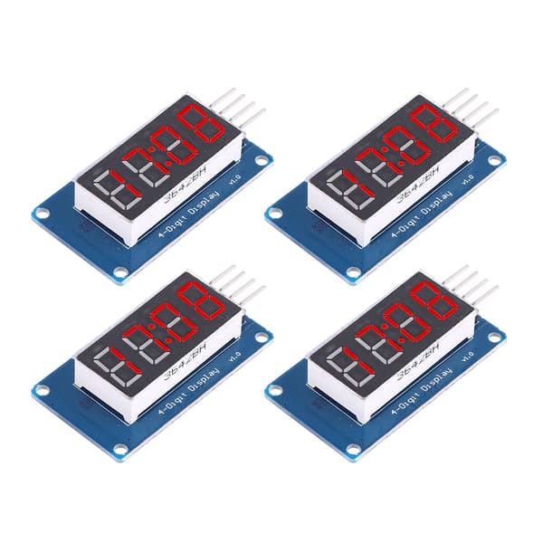 4 stk. 4-cifret LED-displaymodul Rød TM1637-driver Justerbar lysstyrke Segmentur