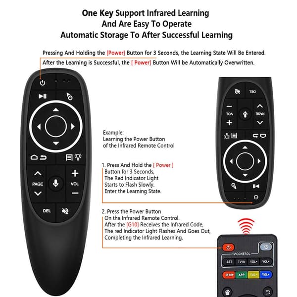 2.4G USB Trådlös Air Remote Mus Röst Infraröd Kontroll för Android/Windows