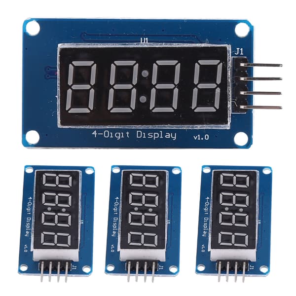 4 stk. 4-cifret LED-displaymodul Rød TM1637-driver Justerbar lysstyrke Segmentur