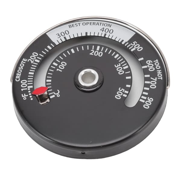 Kamintermometer Aluminiumlegering Urtavla Mässingsvisare Robust Noggrann Mätning Magnetisk Eldstadstermometer
