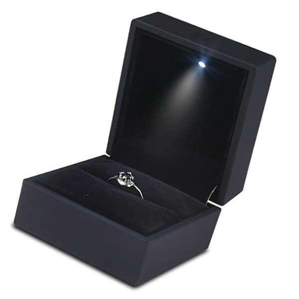 Svart LED-ringask Premium förslagspresentförvaringsfodral