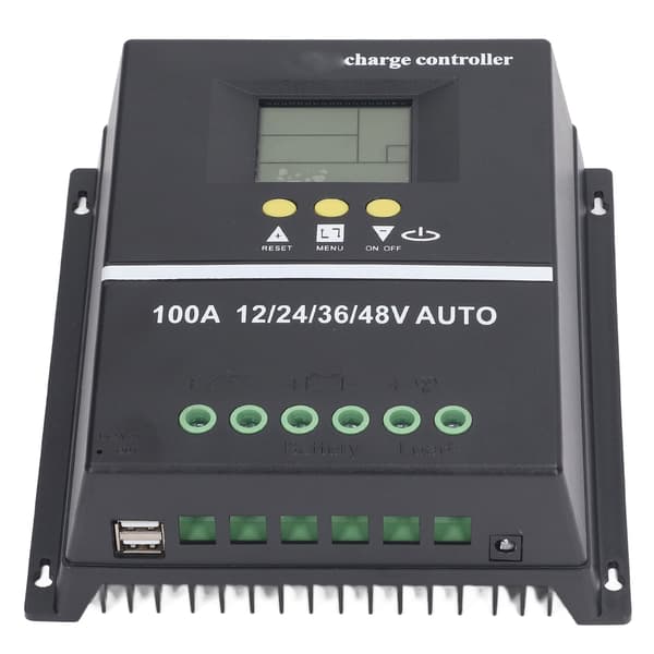 MPPT Solar Charge Controller Dobbelt USB-port Baggrundsbelyst LCD-display Solpanel Regulator 12V 24V 36V 48V Adaptiv