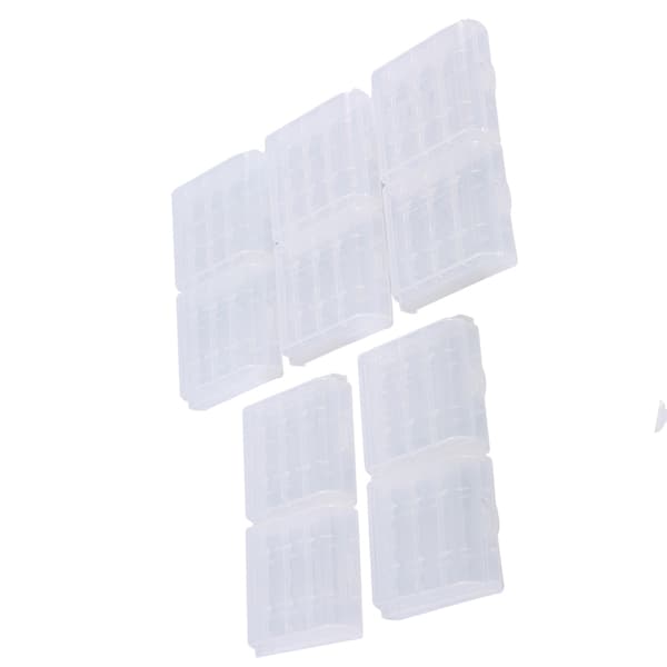 10 st multifunktionell transparent hårdplastfodral förvaringslåda för AA AAA-batteri