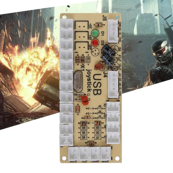 Arcade Spil USB Encoder Knap Controller til Raspberry Pi Host PC Spillemaskine Sort CY-822A