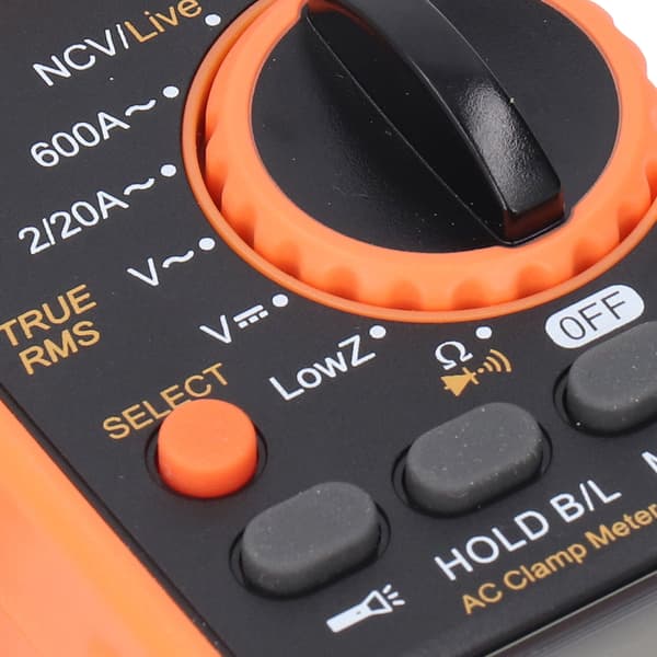 AC/DC Tangamperemeter 1999 Tællinger NCV True RMS Multimeter LCD Baggrundsbelyst Tester