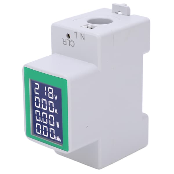 AC 50-300V PZEM-008 Skinne Wattmeter, LCD Digital Voltmeter Ammeter, Multifunktionel Energimåler