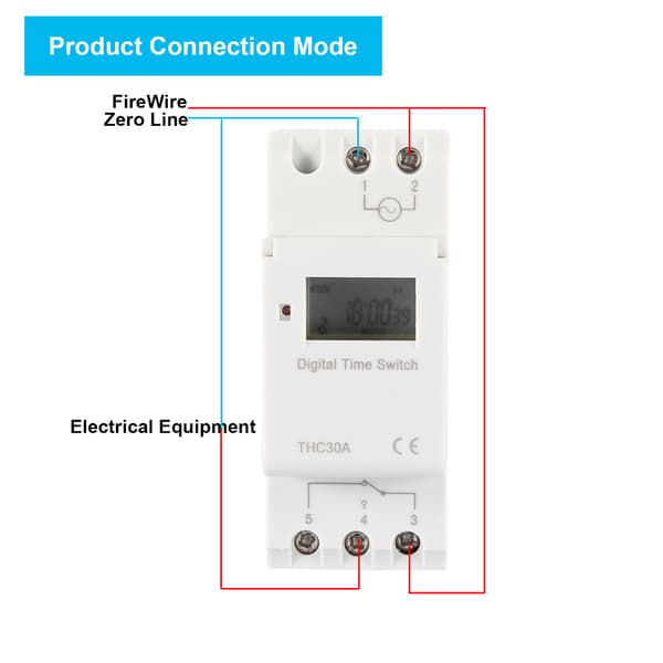 THC 30A Digital Timerkontakt Programmerbar Elektronisk Tidsstyringskontakt (220V)
