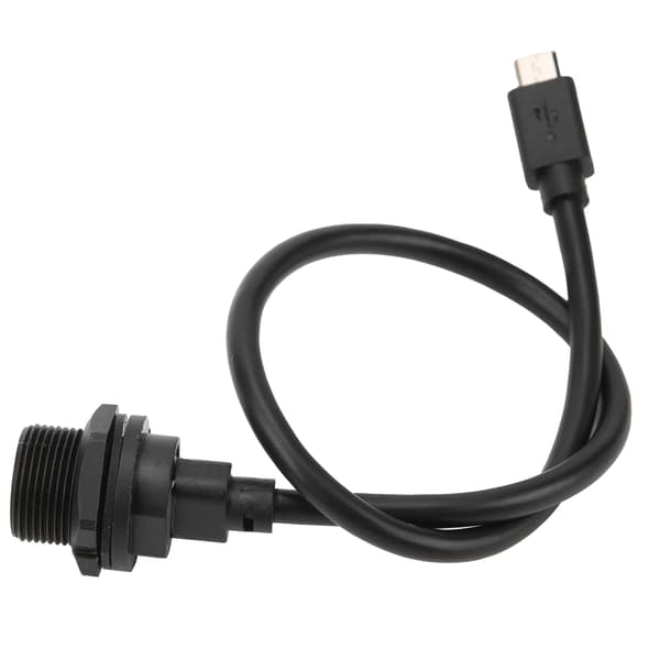 Vandtæt Micro USB-stik IP67 Han/Hun med Kabelstik E10MCTFF/MCAM 0.3m Sort