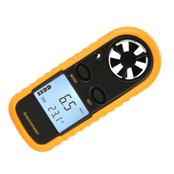 Digital Anemometer Termometer LCD-display Handhållen Vindhastighet Temperaturmätare 3V GM816