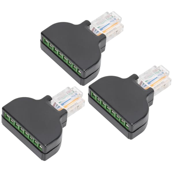 3 sæt RJ45 han til 8-benet skrueterminalstikadapterstik til AV Digital