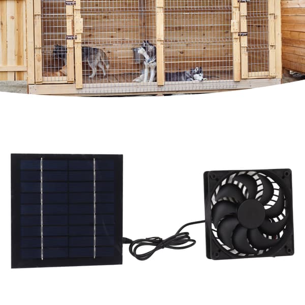 10W solcellepanel ventilatorsæt soldrevet ventilator til små drivhuse hundehuse skure ventilation