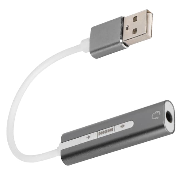 USB-lydkort i aluminiumslegering eksternt computerlydkort til alle computersystemer 7.1 Stereo