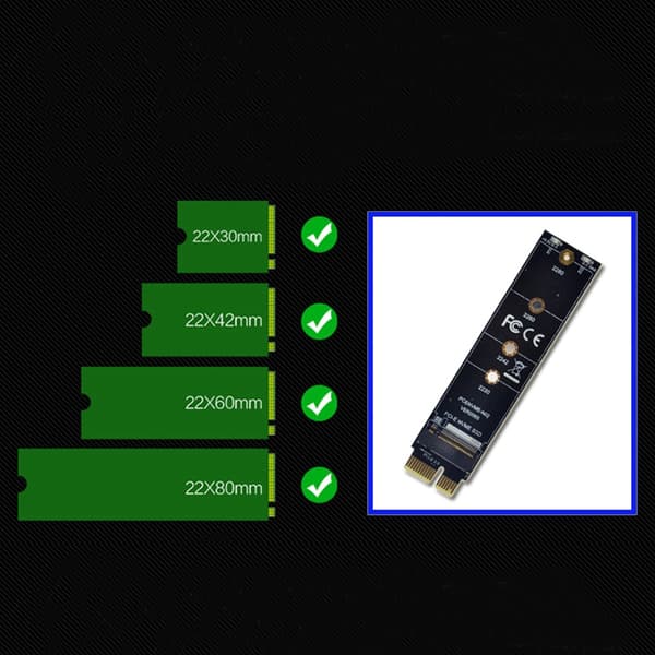 NVME M.2 - PCI-E3.0 1X nopea laajennussovitinkortti M Key NGFF -muunninmoduuli