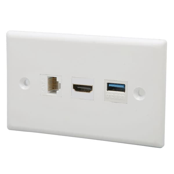 HD Multimedia Interface -seinälevy, juottamaton CAT6 USB3.0 HD Multimedia Interface 3-porttinen seinälevyn pistorasia