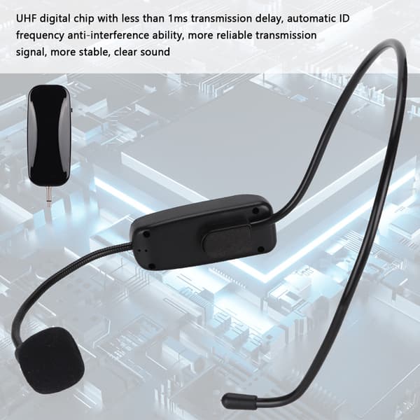UHF Trådløst Mikrofon Headset Trådløs Mikrofon til Undervisning Møde Turistguide