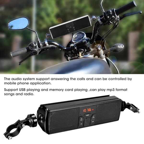Motorcykel Modifikation Styr Lydsystem Anti Side Vandtæt Lydsystem (Sort)
