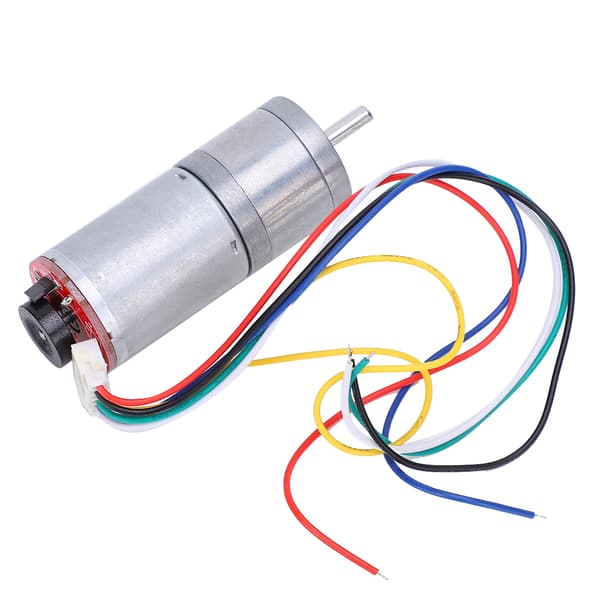 DC 12V växelmotor med encoder, GA25-370 100RPM, koppar rostfritt stål reducerare, 4-pack för DIY-projekt