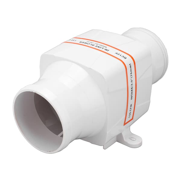 3 tommer 12V Inline Lænseventilator 130CFM 4 Blade Høj Luftstrøm til Marine Yachter Både