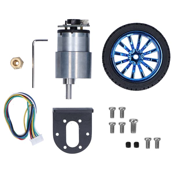 Encoder Motorsats Kit 6mm Axel med Monteringsfäste för Smart Bil Robot DIY DC6V JGB37‑520200RPM