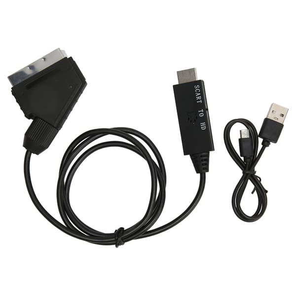 SCART til HD Multimedia Interface Konverter HD 1080P SCART til HD Multimedia Interface Adapterkabel til Lyd Video DC 5V