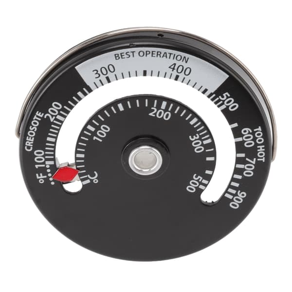 Kamintermometer Aluminiumlegering Urtavla Mässingsvisare Robust Noggrann Mätning Magnetisk Eldstadstermometer