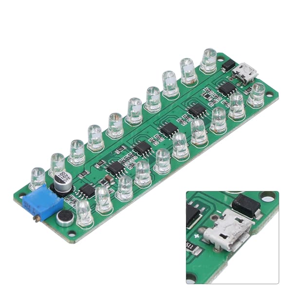 VU-meter modul med omvendt beskyttelse, stemmeaktiveret LED-display, lydniveauindikator til test