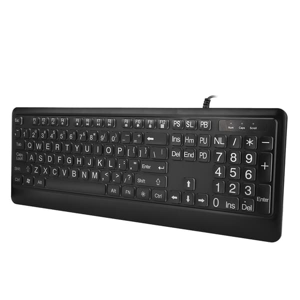 Ergonomisk USB-interface Multimedia LED Hvid Baggrundsbelyst Tastatur til Ældre Mænd