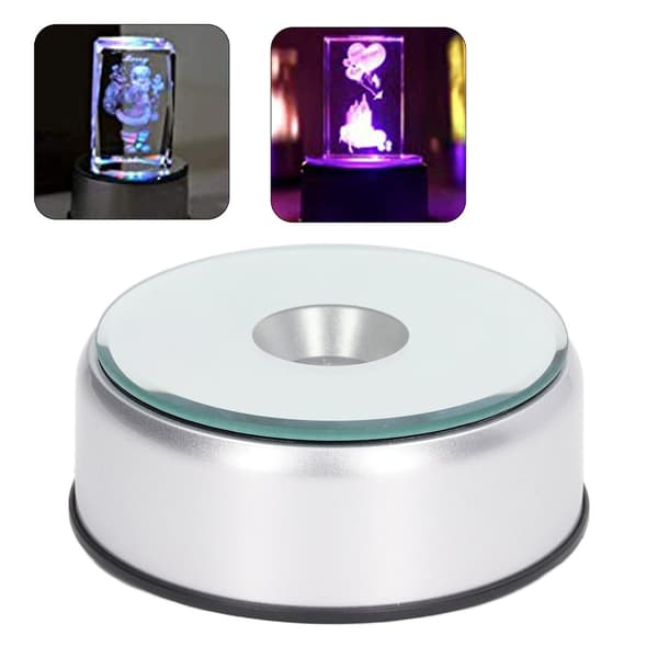 Roterande displayställ 360° LED-bas, 80s/varv, USB-driven, för koppar och kristaller