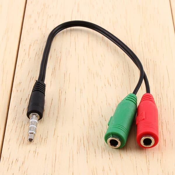Kabel Audio Konverter Adapter Stereo Jack 3,5 mm Hovedtelefon Splitter