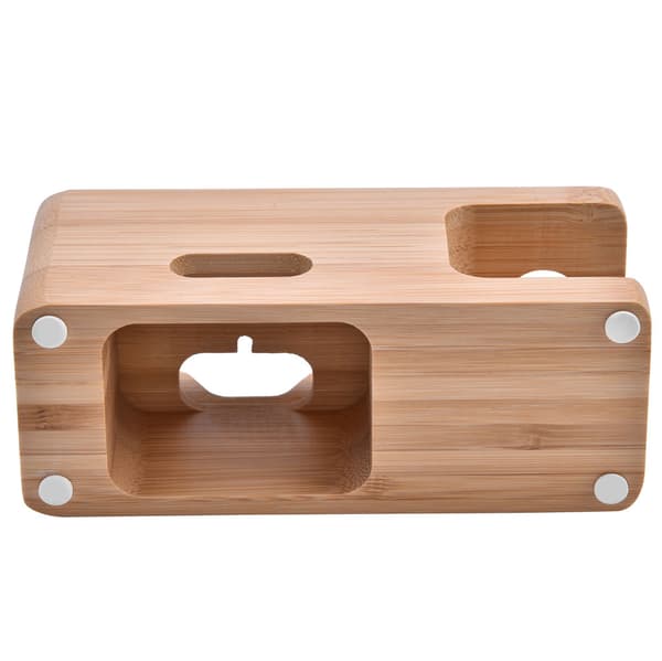 Bambus Opladningsdock Station Beslag Holder Til IOS