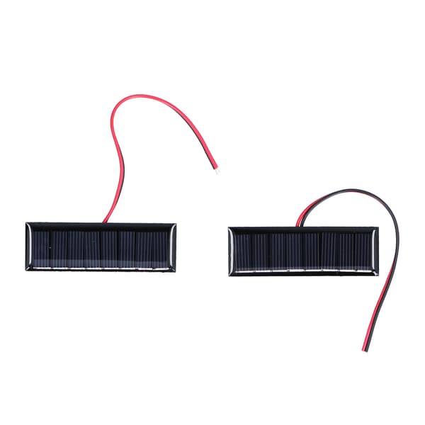 2-pak 0,2W 4V Polysilicium solpanel med kabel, 75x25mm solcelle til gør-det-selv videnskabsprojekter