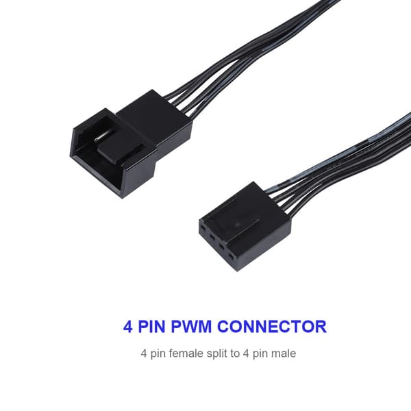 5 STK 4PIN Blæser Strømforlængerkabel, PWM Stik Kabinet Blæser Forlænger Strømkabel til Computer