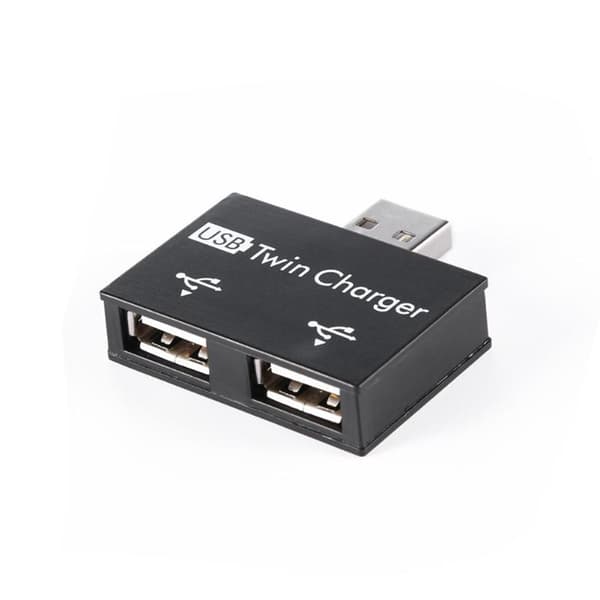 Mini USB-hubb 2-portars USB dubbelladdare splitteradapteromvandlare för PC USB-minnen