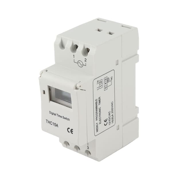 12V DC Timerkontakt ABS-skal LCD Genopladelig Strømtimer til Enheder