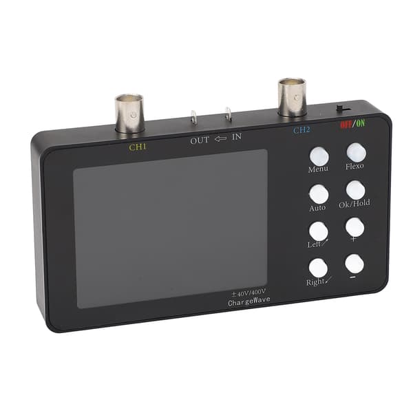 Handhållet digitalt oscilloskop 3,2\" LCD, 2-kanals testare med 2 röda/svarta probklämmor